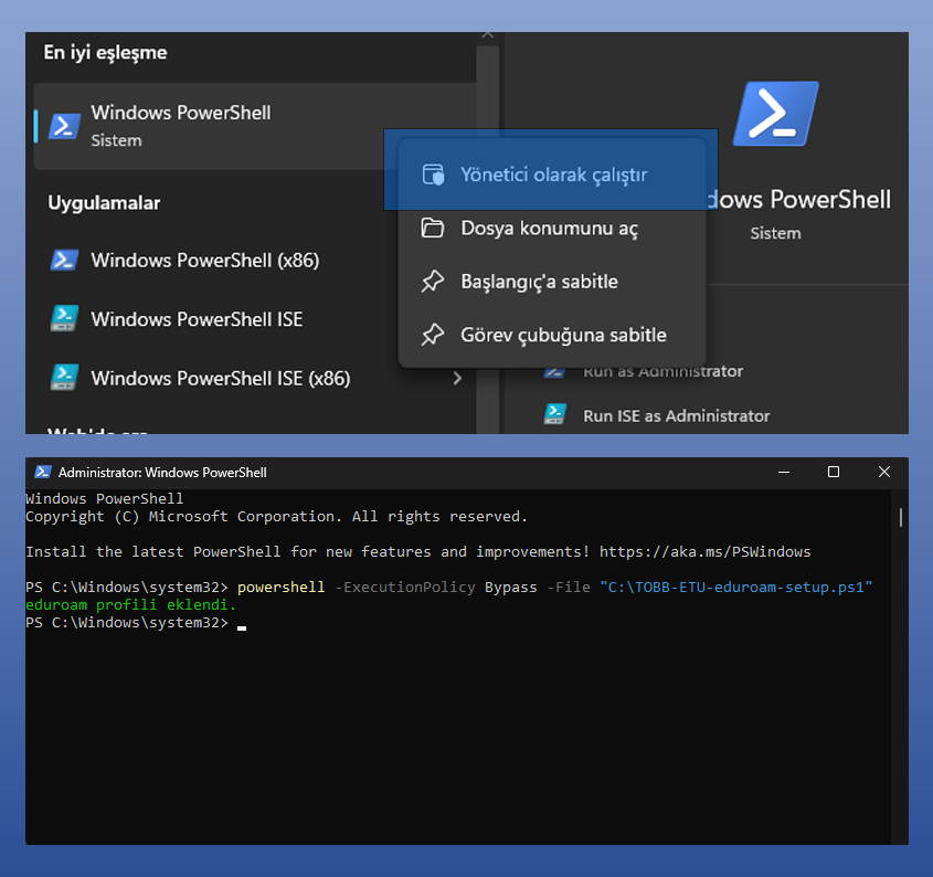 PowerShell Ekran Görüntüsü